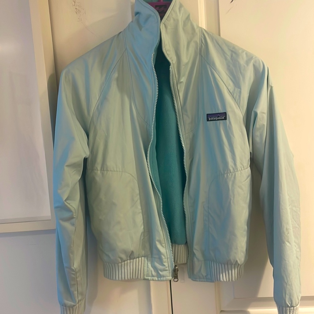 Vintage Patagonia Baby Blue Reversible Fleece Jacket y2K